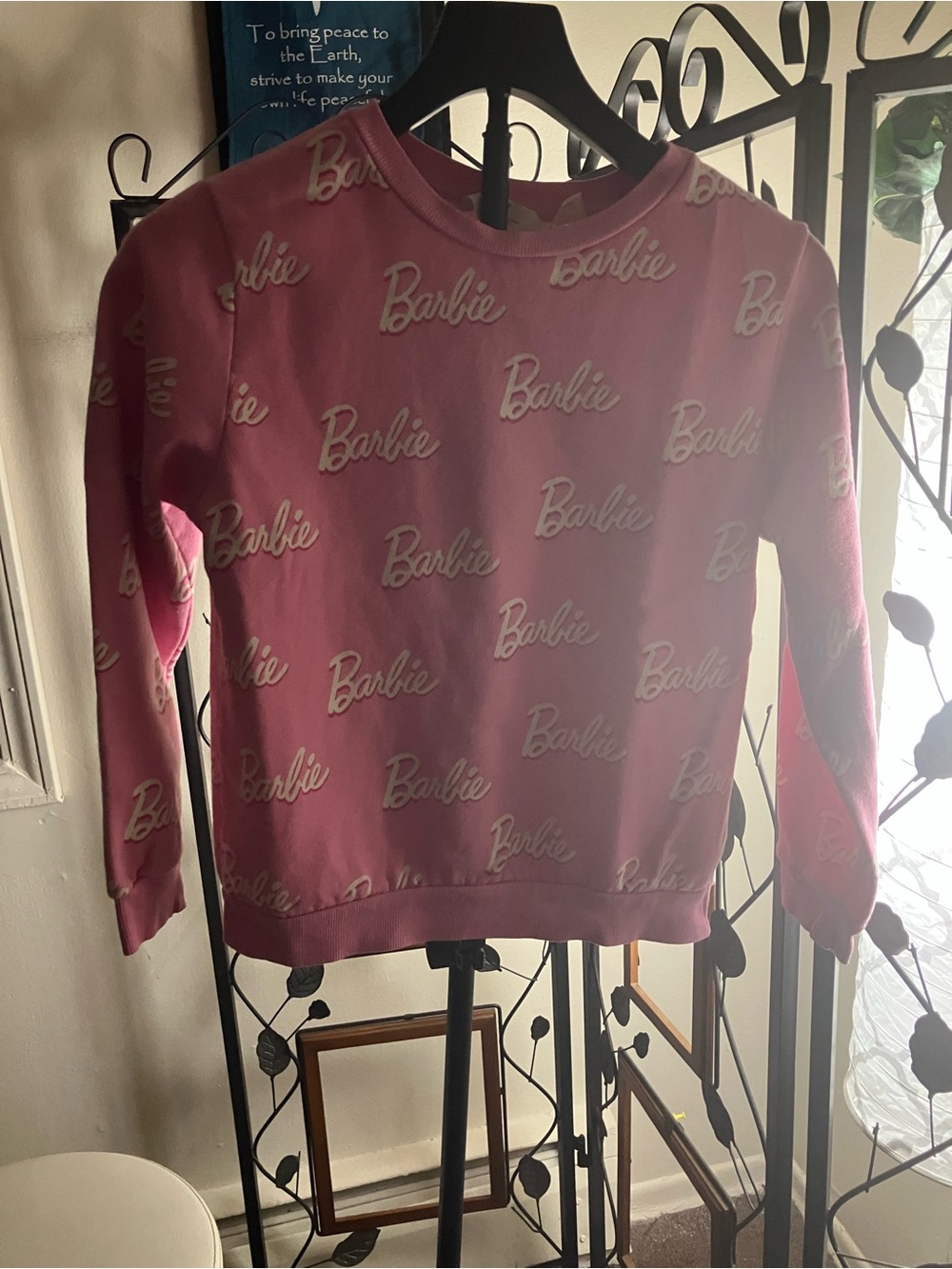 Barbie Pink All-Over Logo Sweatshirt
